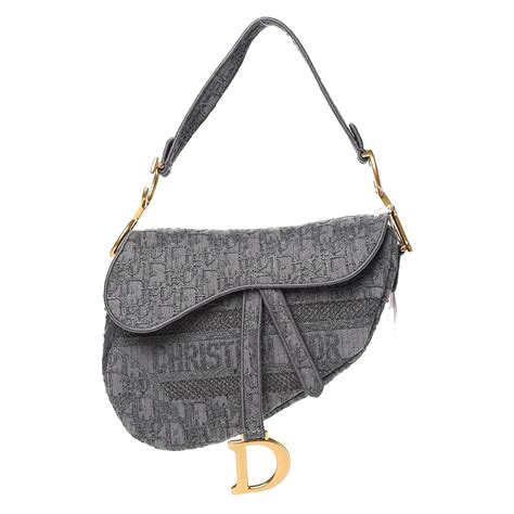 christian dior saddle bag gray